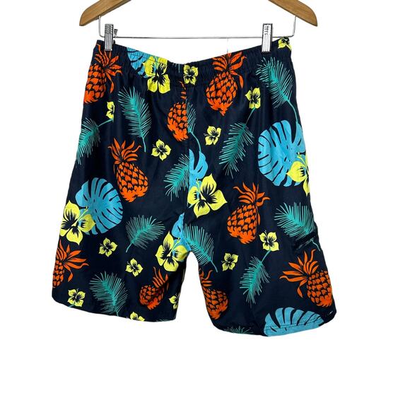 US Polo Assn Navy Blue Tropical Lined Swim Trunks Men's Size Medium - Picture 4 of 7